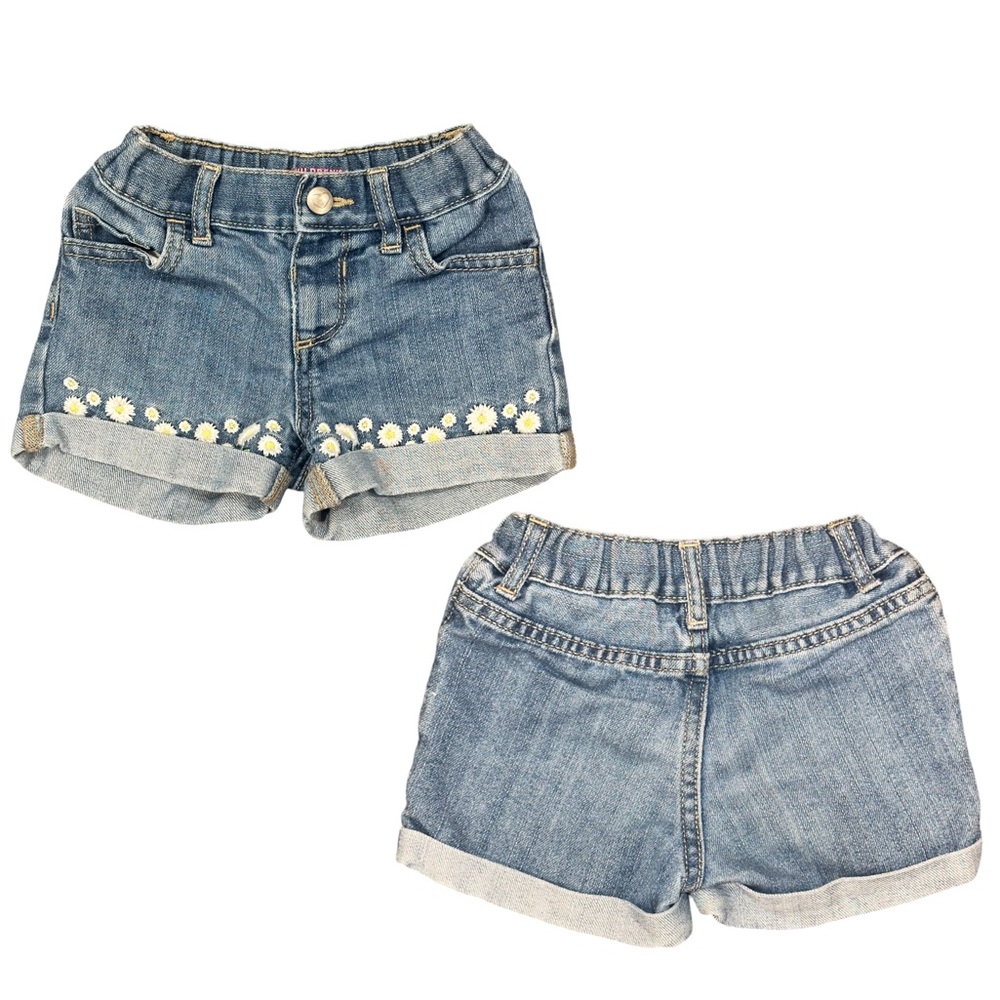 THE CHILDRENS PLACE - Girl’s Denim Flower Embroidered Pocketless Shorts